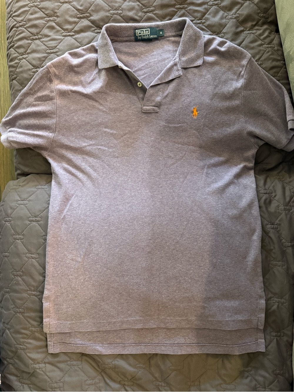 Ralph Lauren Heathered Lavender Polo with Orange Pony